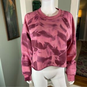 Greg Norman Collection Cropped Pink Tie-Dye Sweatshirt XLarge XL Unisex